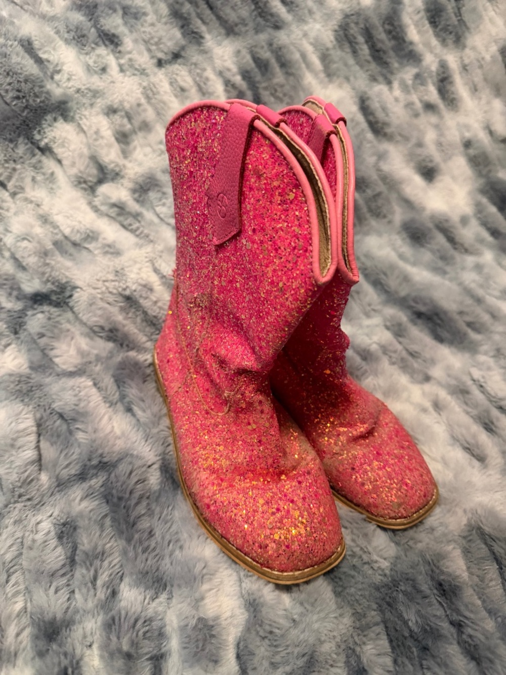 Girls pink glitter cowgirl boots size 1